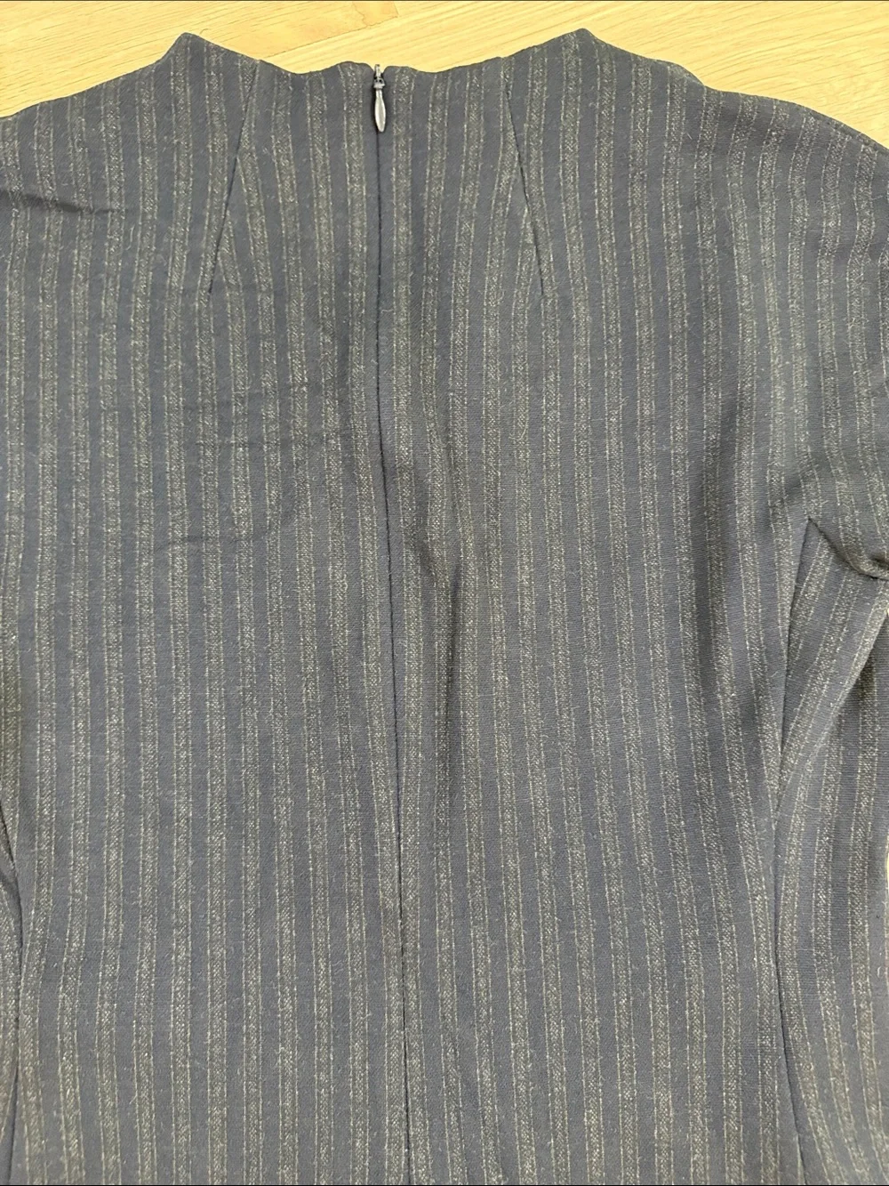 Theory Dolman Shift Pinstripe Knit Dress Navy Black Size Small